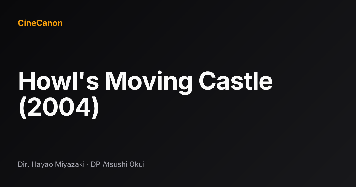 Howl's Moving Castle (2004) — Cameras, Lenses & Crew | CineCanon